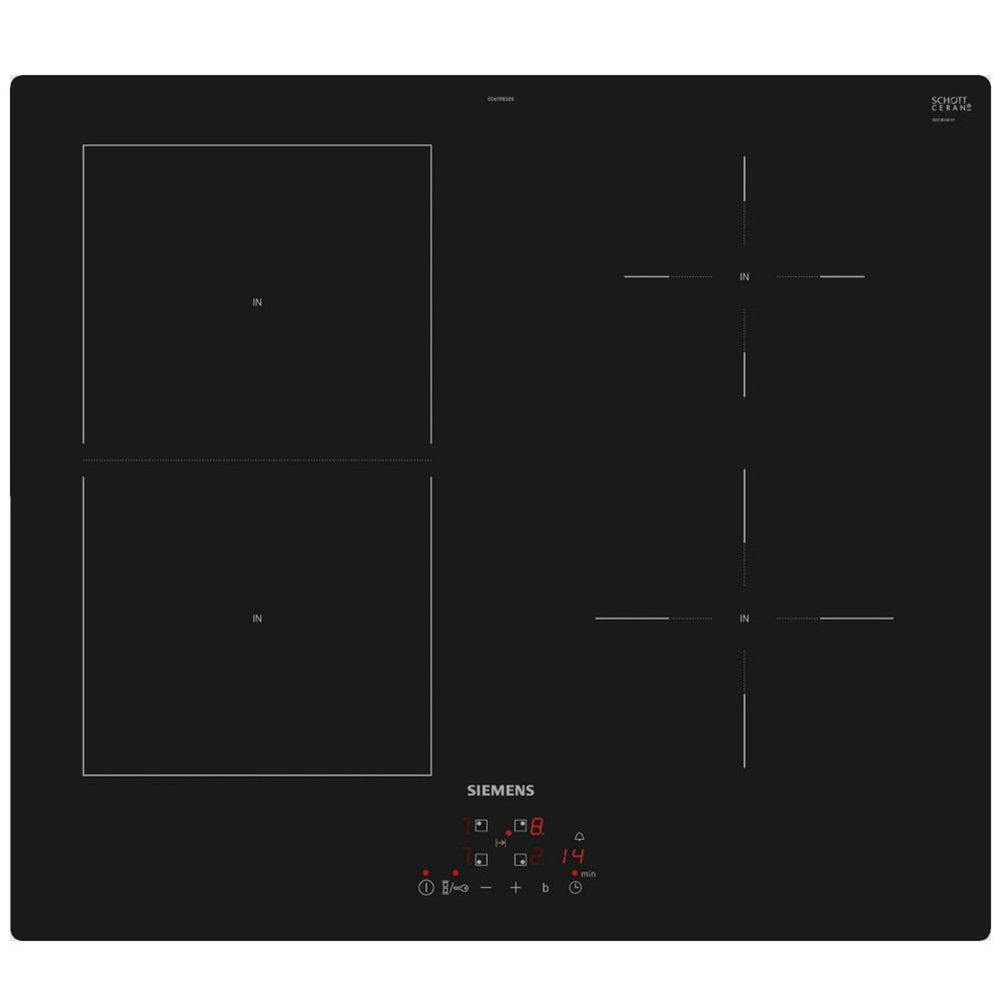 Siemens Table de cuisson induction 60cm 4 foyers 6900w noir - ED61RBSB6E