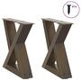 Voir la diapositive 1 : VIDAXL Pieds de table basse 2 pcs acier naturel 30x(30-31,3) cm acier