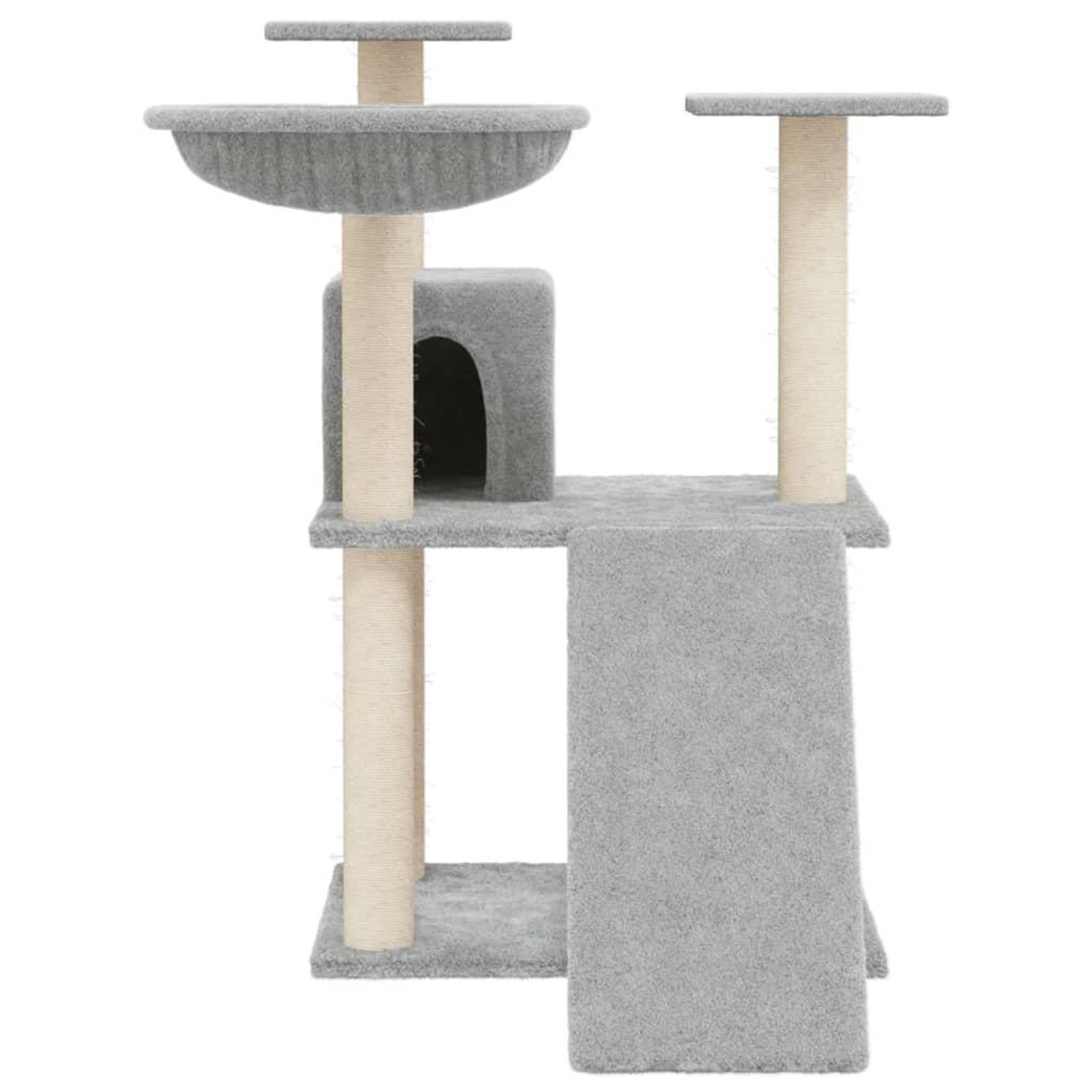 Voir la diapositive 3 : VIDAXL Arbre a chat avec griffoirs en sisal Gris clair 83 cm