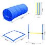Voir la diapositive 3 : PAWHUT Agility sport pour chiens équipement complet obstacles, tunnel, slalom, zone repos + 2 sacs de transport bleu jaune