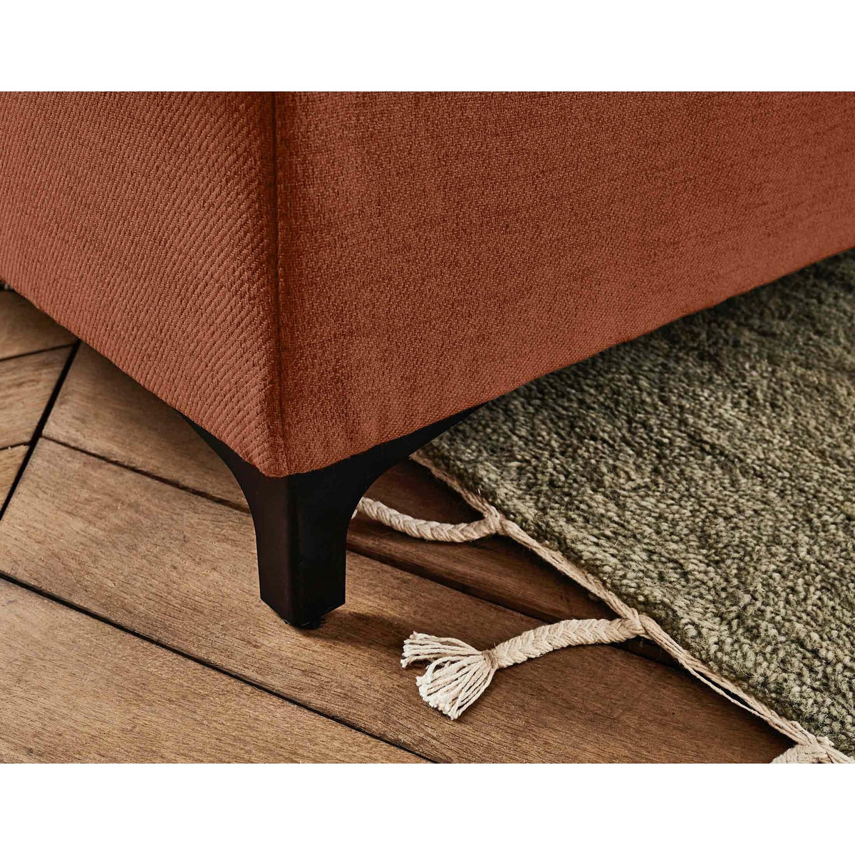 LISA DESIGN Olinda - canapé d'angle gauche - 5 places - convertible avec coffre et têtières réglables - en tissu