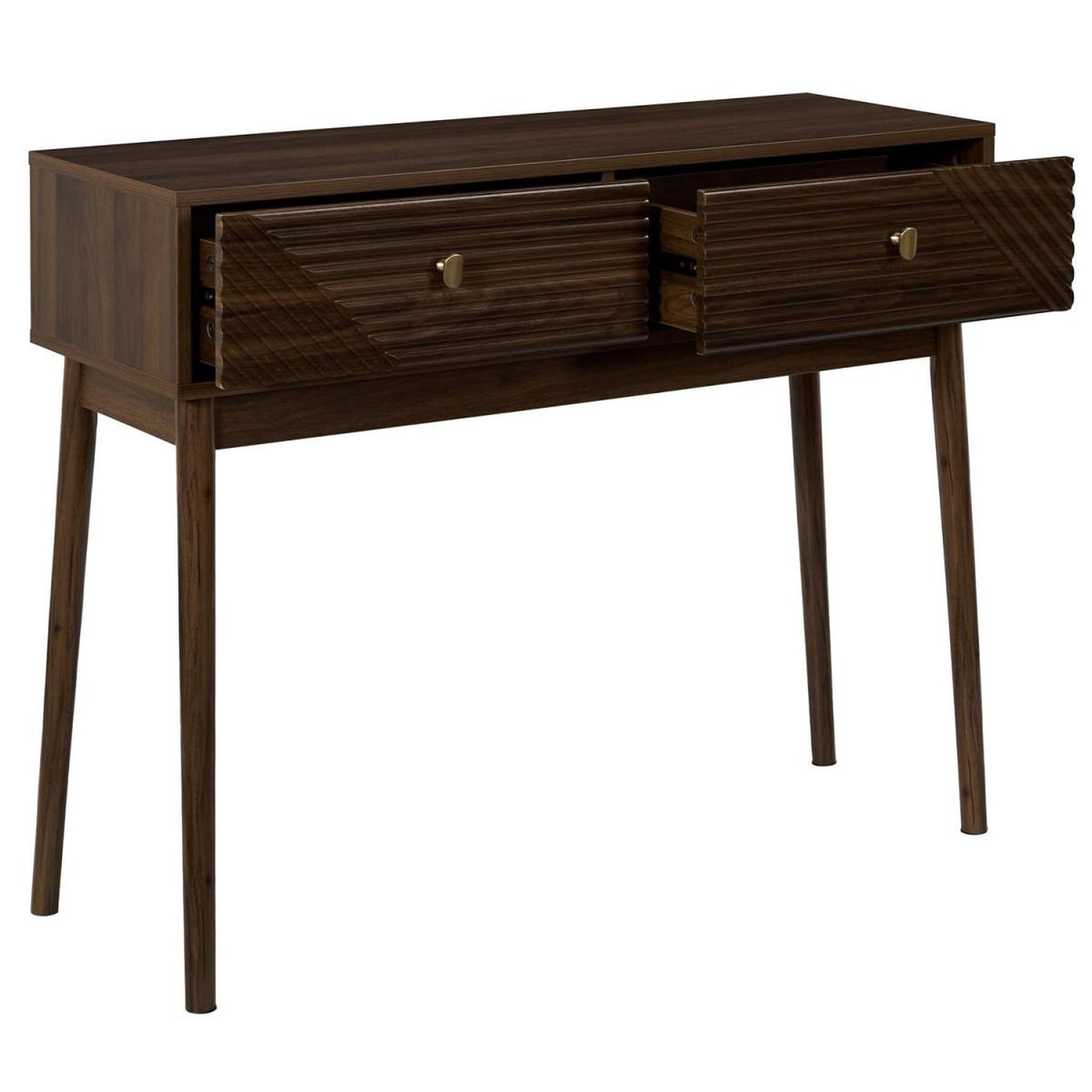 Voir la diapositive 3 : The Home Deco Factory Console 2 tiroirs  tiffany  100cm marron