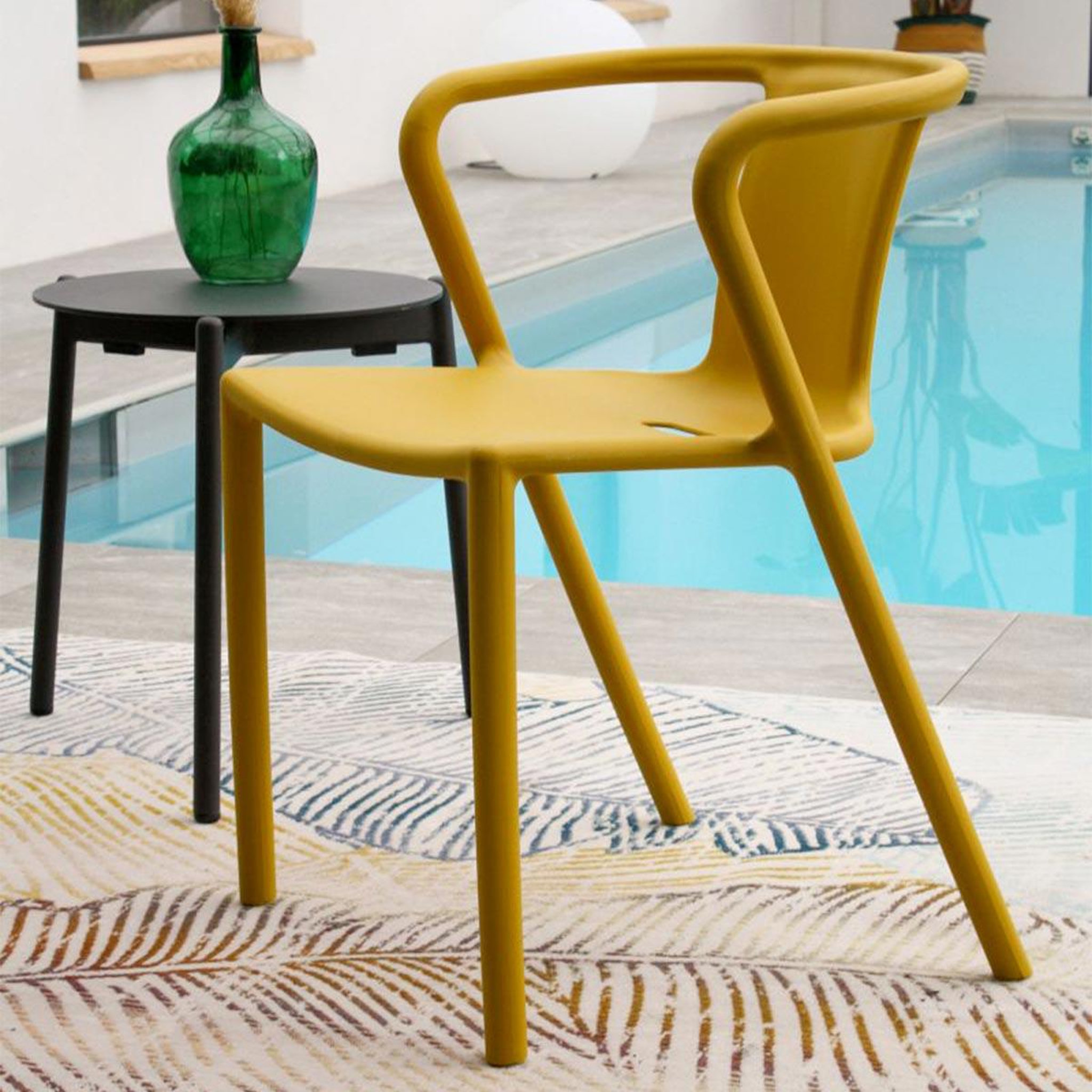 Voir la diapositive 5 : Paris Prix Lot de 2 fauteuils de jardin empilables  diego  72cm moutarde
