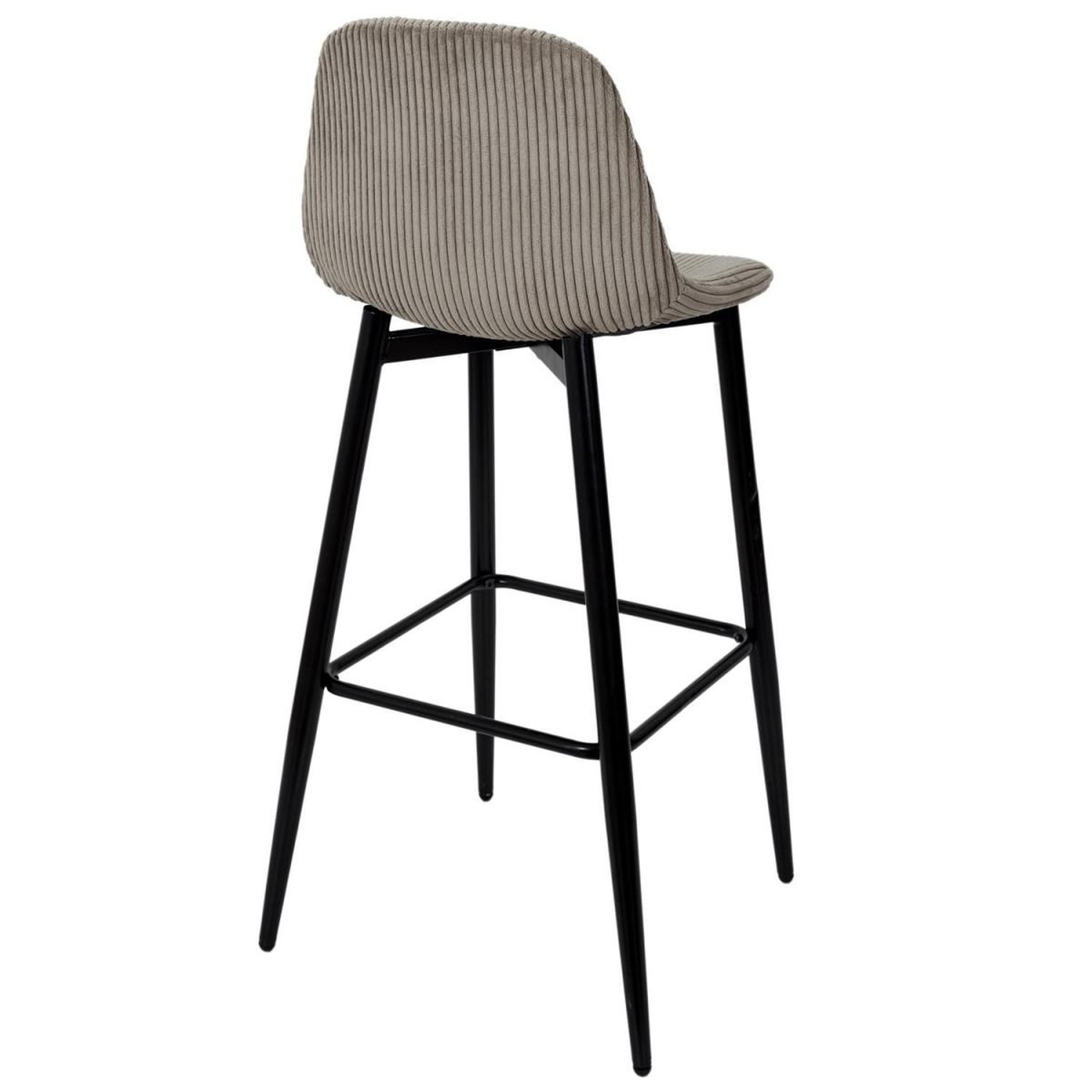 Voir la diapositive 5 : The Home Deco Factory Lot de 2 chaises de bar côtelé  scott  100cm taupe