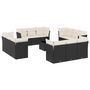 Voir la diapositive 2 : VIDAXL Salon de jardin avec coussins 13 pcs noir resine tressee
