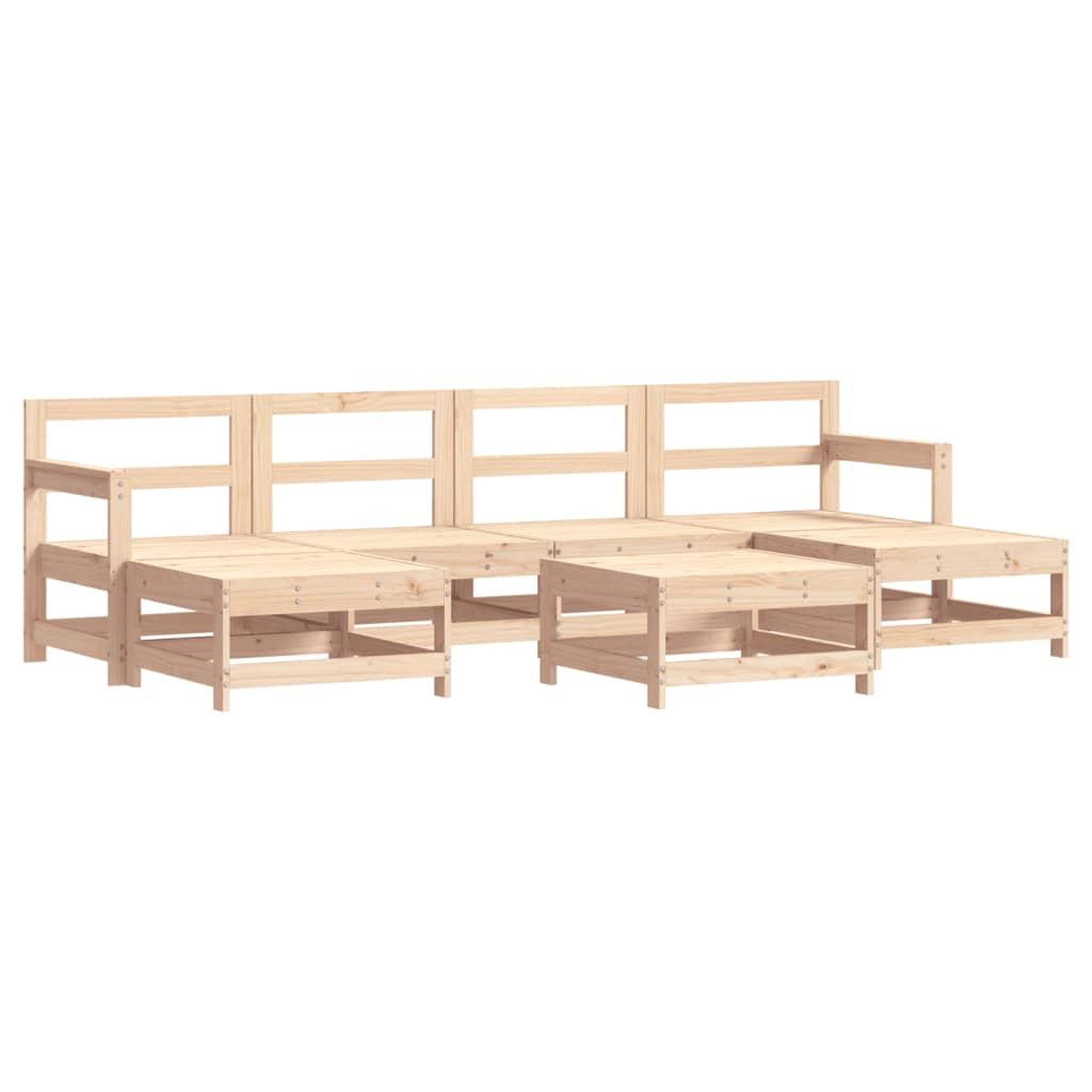 Voir la diapositive 2 : VIDAXL Salon de jardin 7 pcs Bois de pin massif