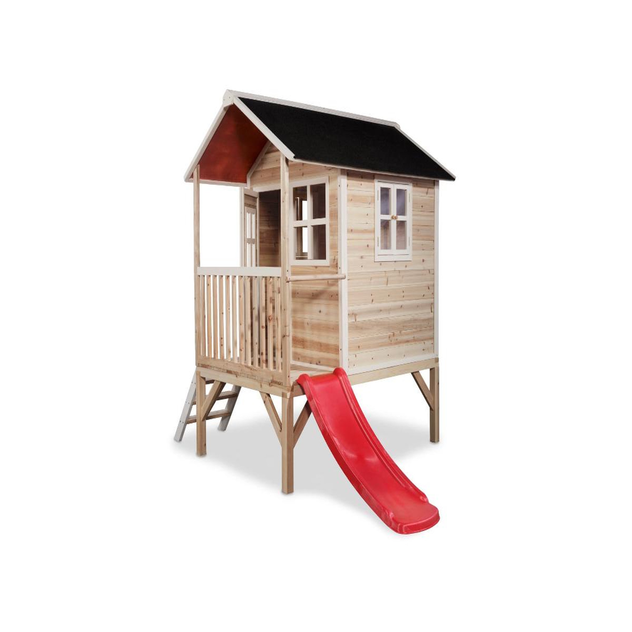 Voir la diapositive 2 : EXIT TOYS Maisonnette en bois pour enfants loft 300 naturel - exit toys