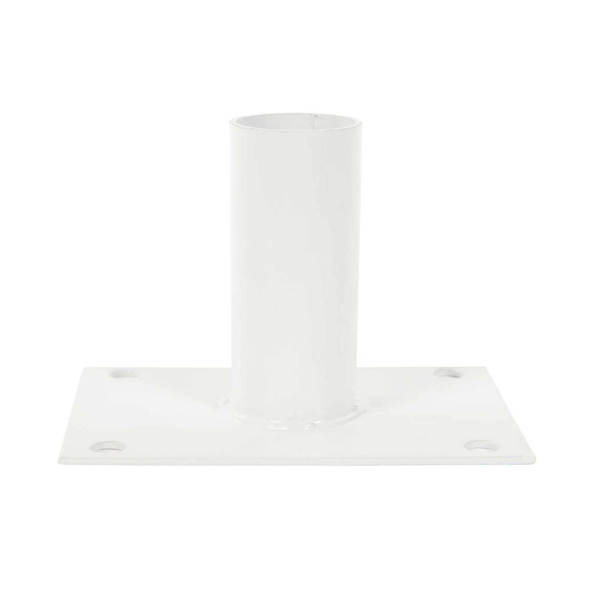 CENTRALE BRICO Platine BLANCHE pour poteau rond de portillon grillagé