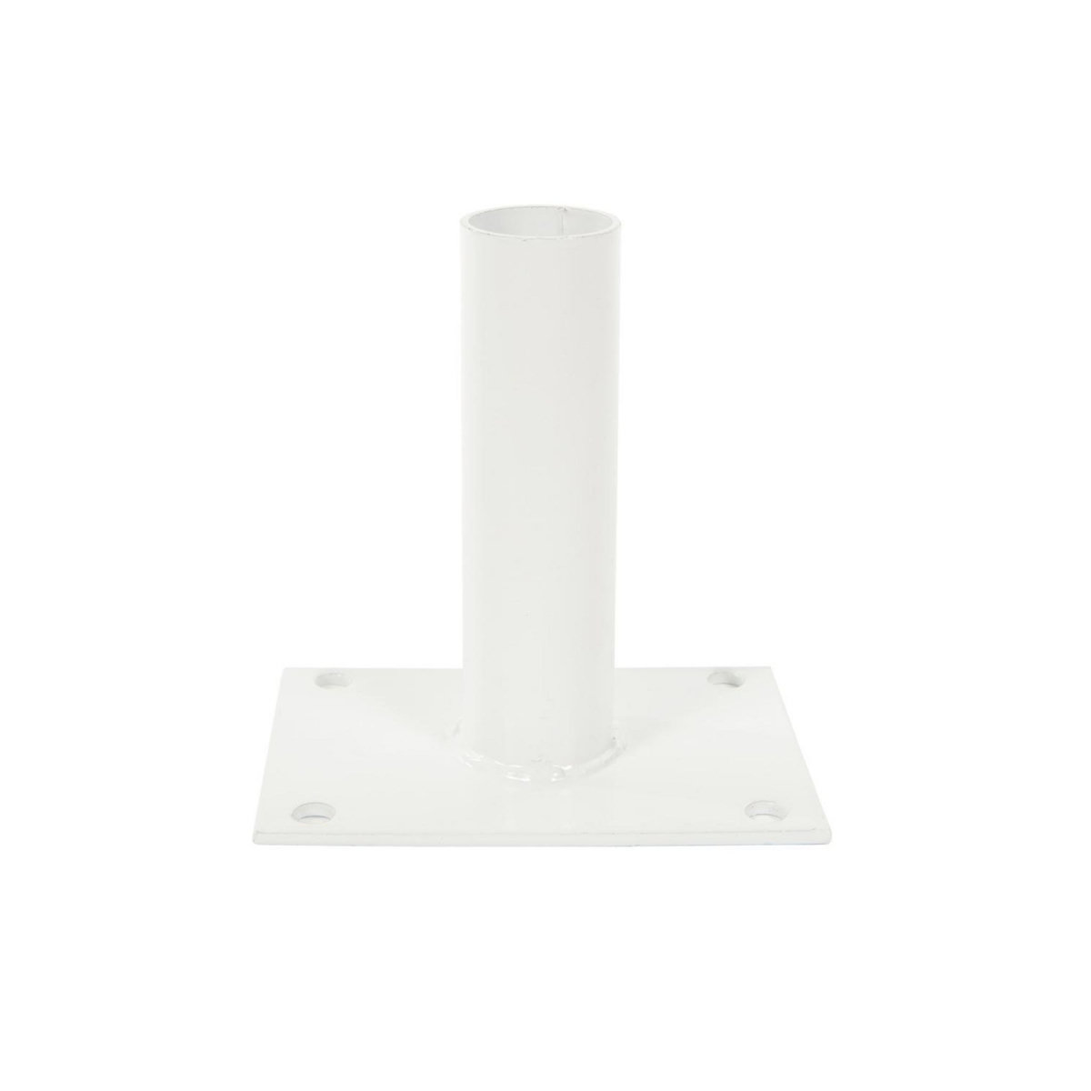 CENTRALE BRICO Platine BLANCHE pour poteau rond de portillon grillagé