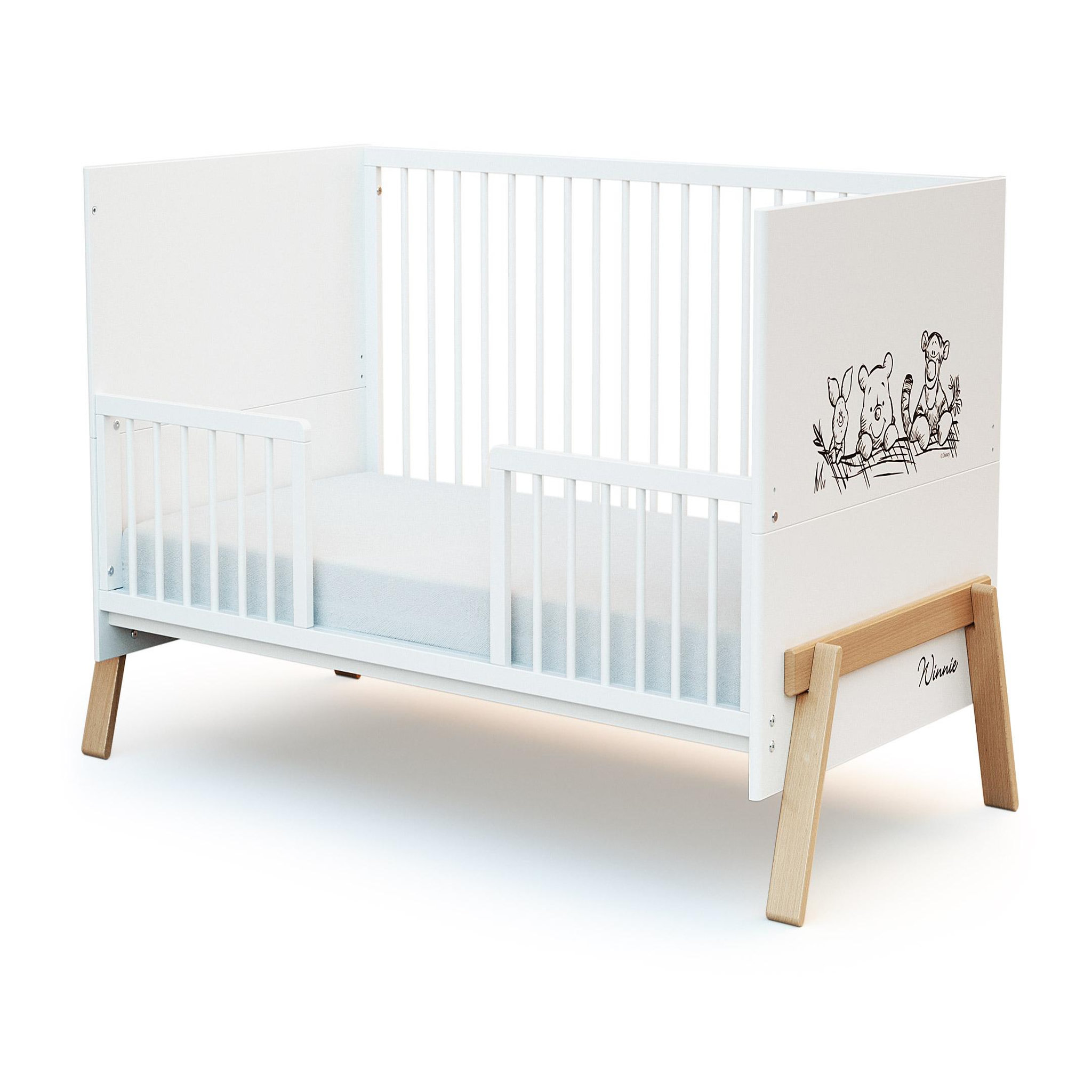 Voir la diapositive 4 : AT4 Barrière de lit bébé FESTIVE en bois