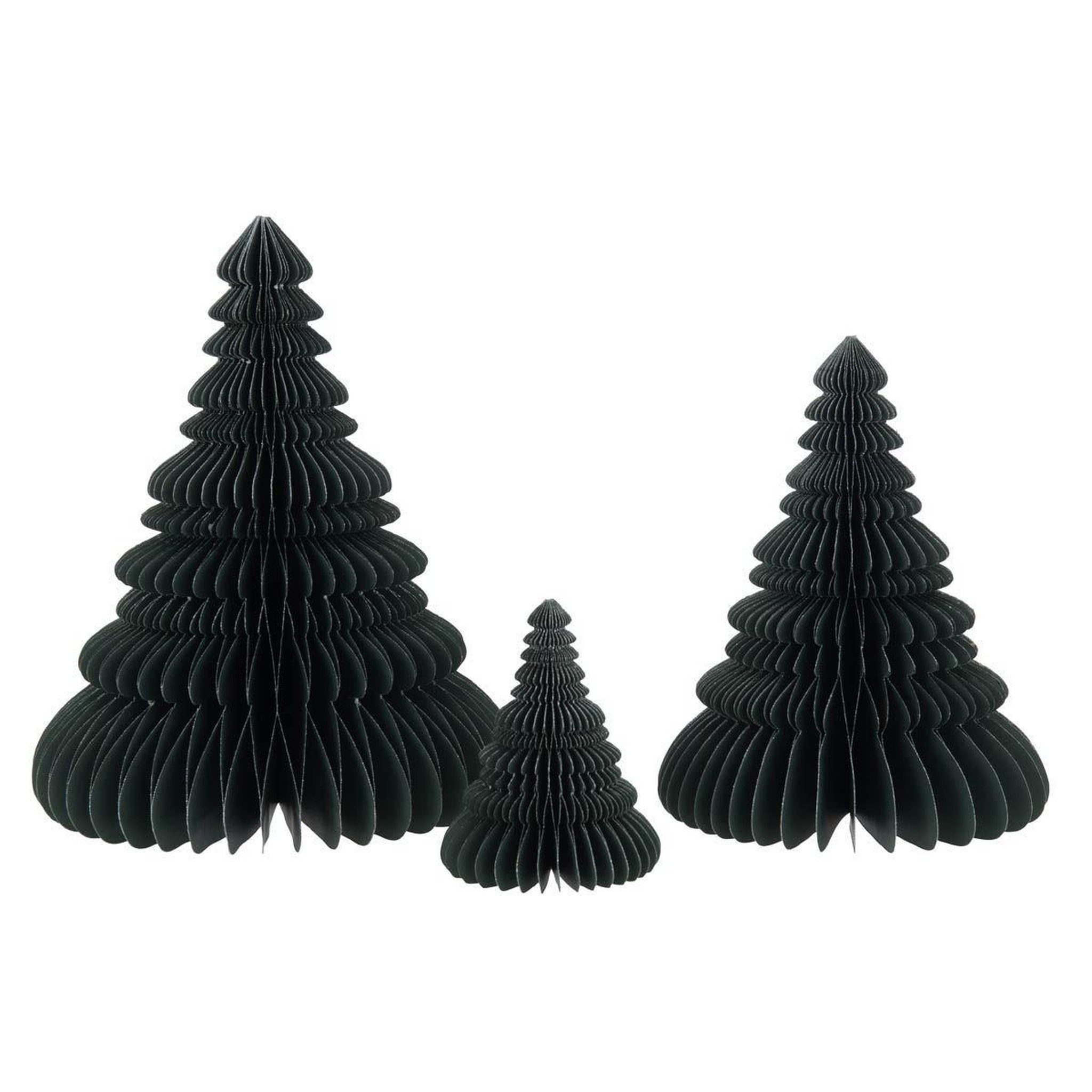 Voir la diapositive 2 : J-LINE Sapin de noël à poser en papier  pliant  30cm vert
