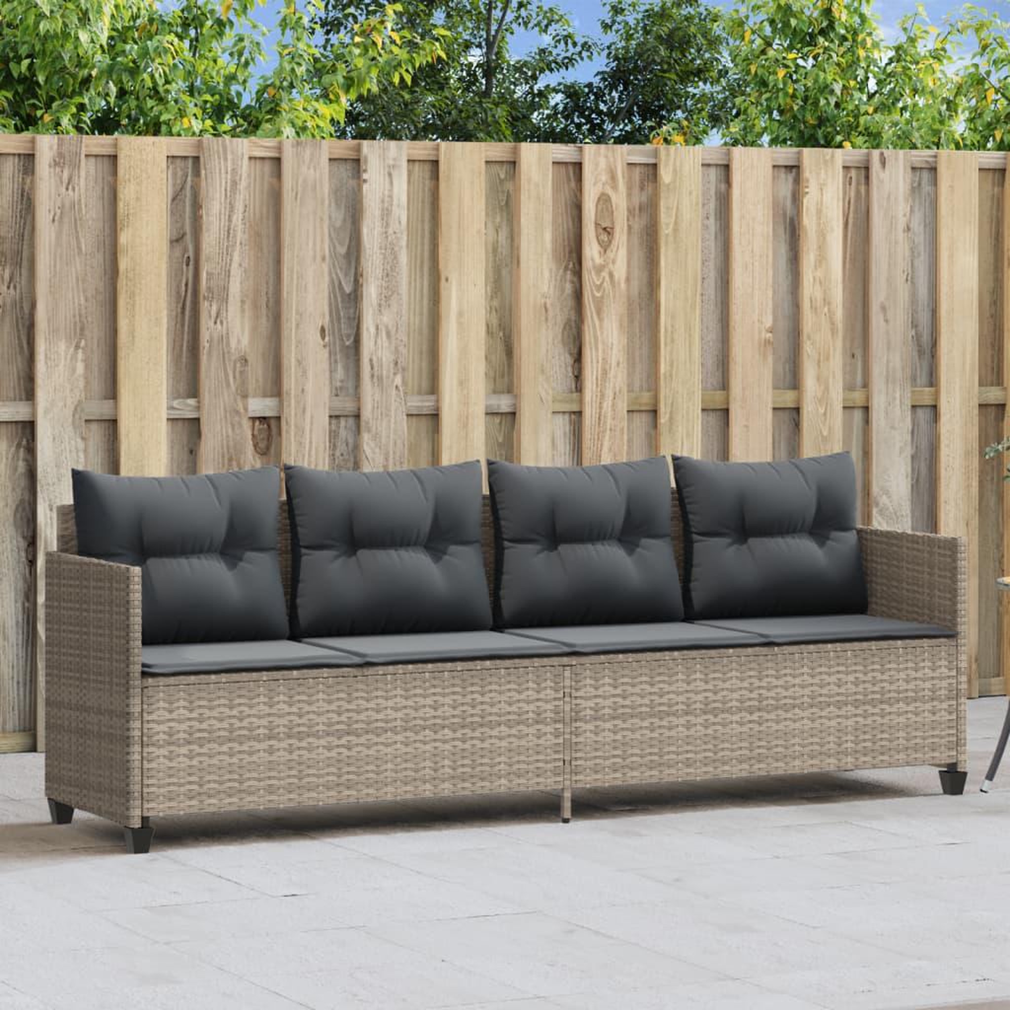 Voir la diapositive 1 : VIDAXL Chaise longue avec coussins gris clair resine tressee