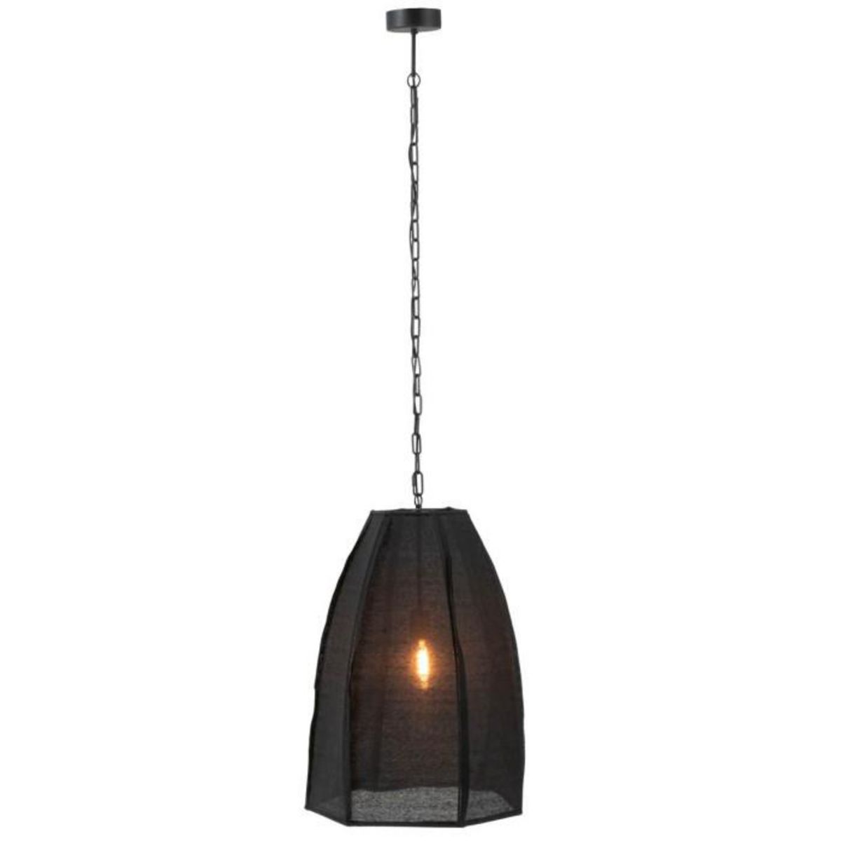 Paris Prix Lampe Suspension en Lin  Poire  173cm Noir