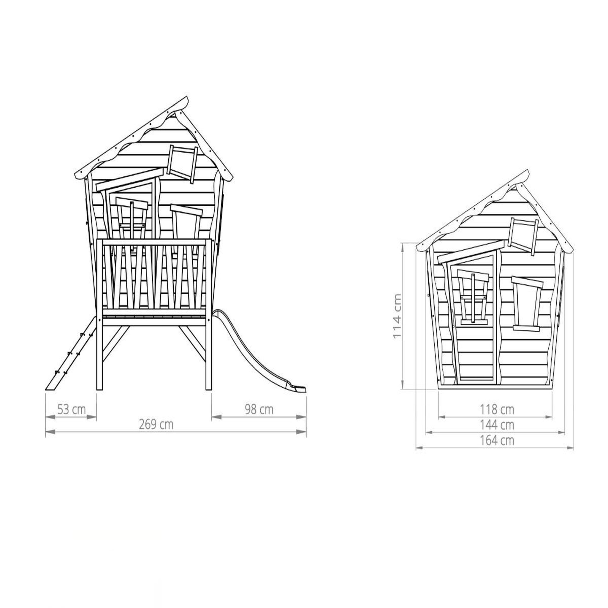 Voir la diapositive 5 : EXIT TOYS Maisonnette en bois pour enfants Crooky 300 - Exit Toys