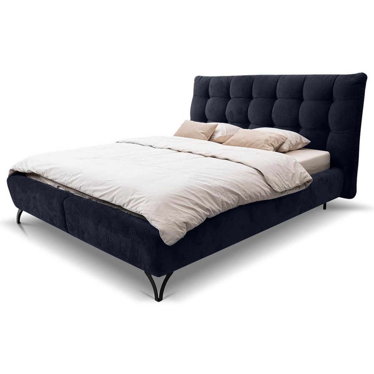 LISA DESIGN Sohan - lit coffre - 160x200 - en tissu bouclette - sommier inclus