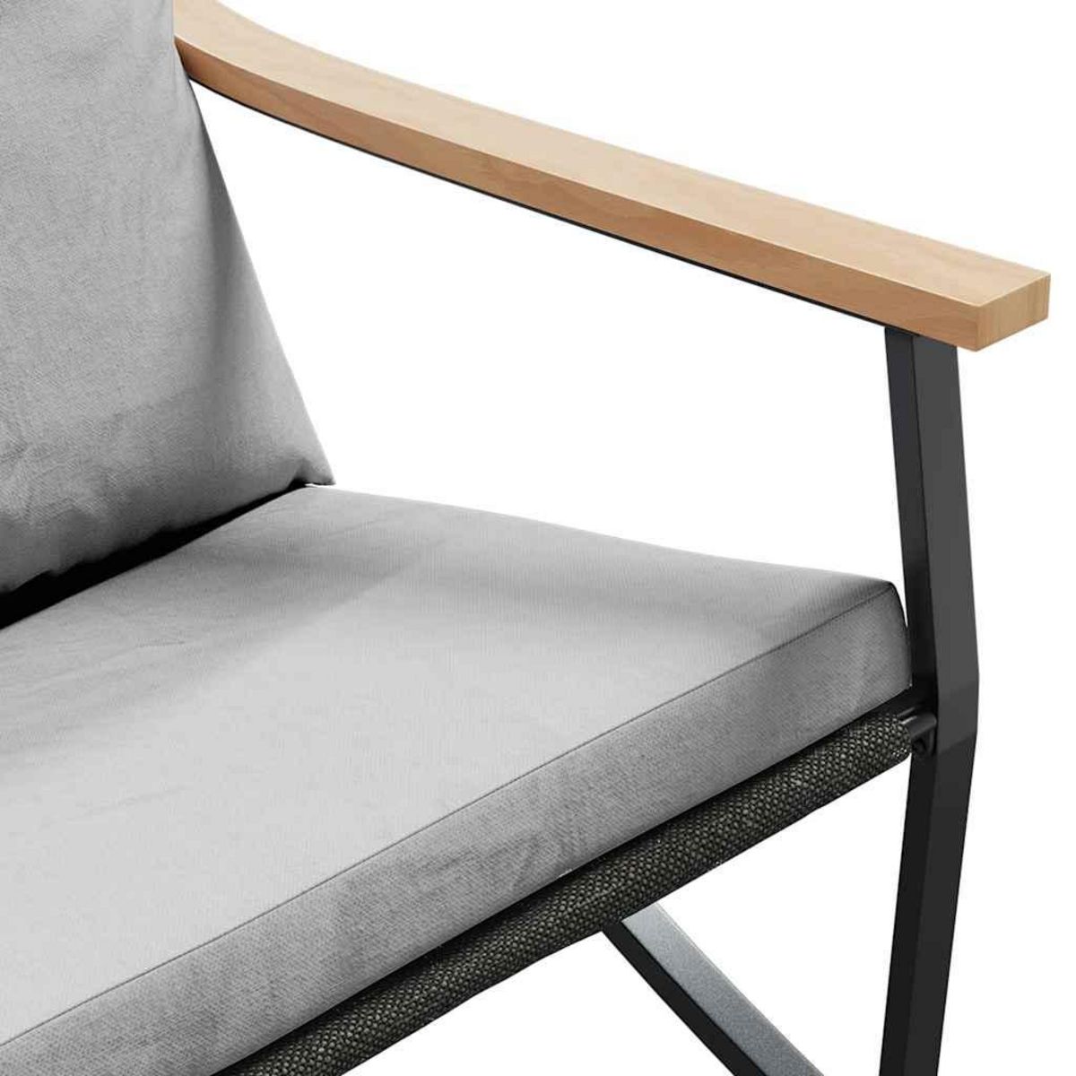 VIDAXL Ensemble de meubles de balcon 4 pcs avec coussins acier noir