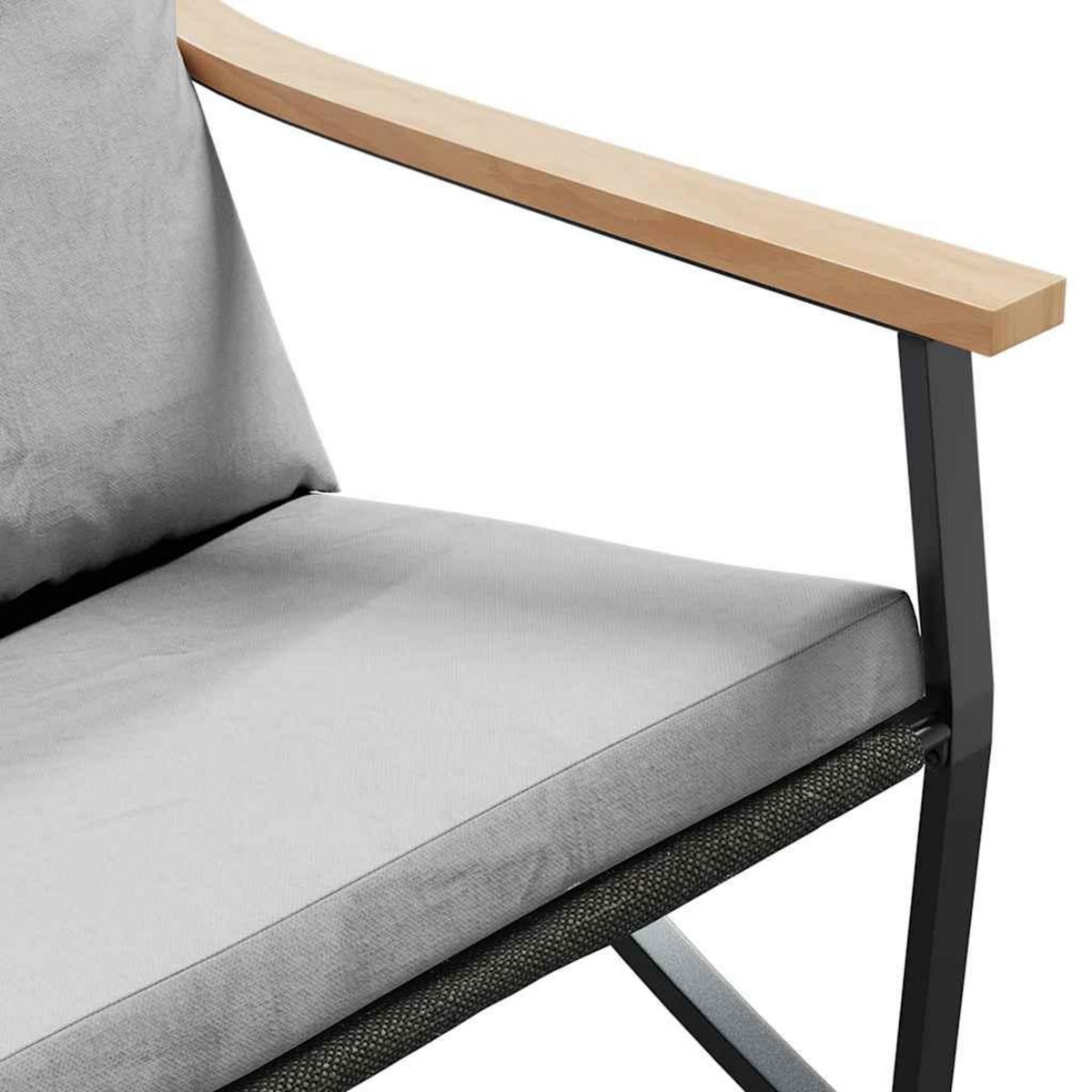 VIDAXL Ensemble de meubles de balcon 4 pcs avec coussins acier noir