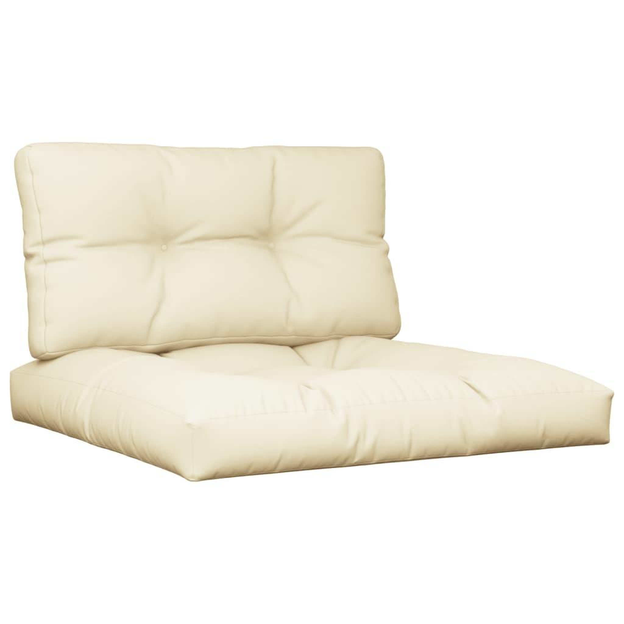 Voir la diapositive 2 : VIDAXL Coussins de palette lot de 2 creme tissu