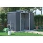 Voir la diapositive 3 : MARKET24 PLUTON Abri de jardin en métal 2,71 m² - 213 x 127 x 195 cm - Kit d'ancrage inclus, 2 portes coulissantes - Gris