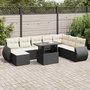 Voir la diapositive 1 : VIDAXL Salon de jardin 9 pcs avec coussins noir resine tressee