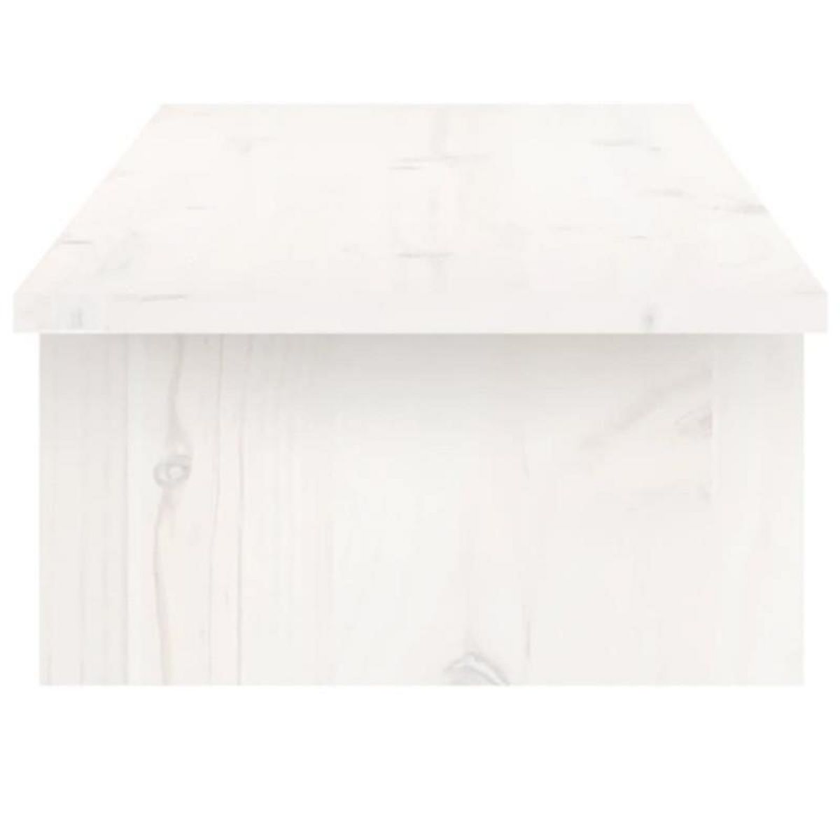 VIDAXL Support de moniteur Blanc 100x27x15 cm Bois de pin solide