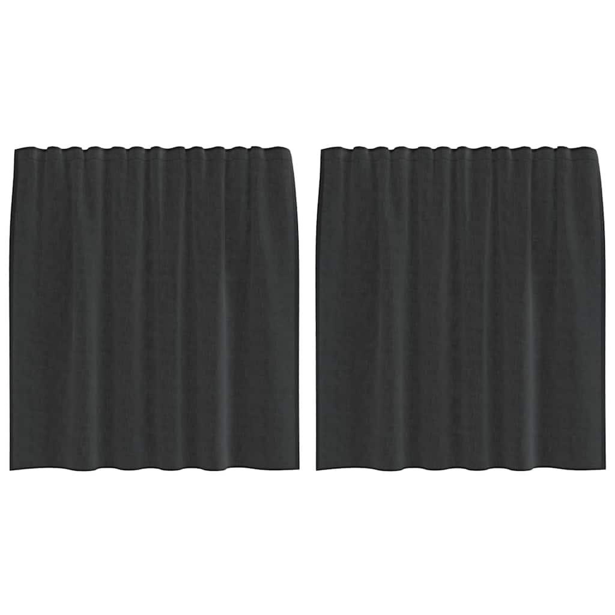 Voir la diapositive 2 : VIDAXL Rideaux en voile avec passants 2 pcs noir