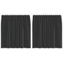 Voir la diapositive 2 : VIDAXL Rideaux en voile avec passants 2 pcs noir