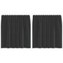 Voir la diapositive 2 : VIDAXL Rideaux en voile avec passants 2 pcs noir