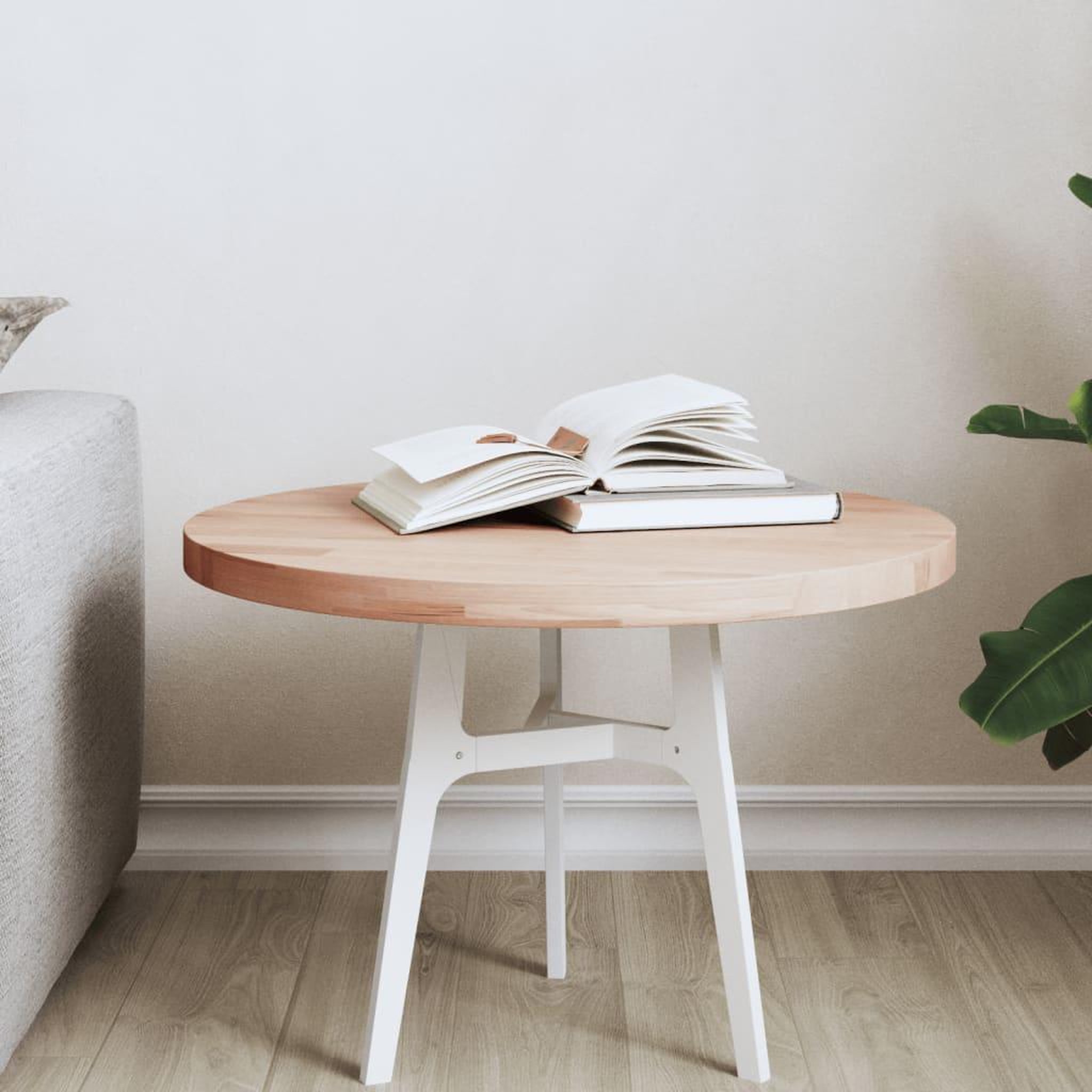 VIDAXL Dessus de table Ø50x2,5 cm rond bois massif de hetre