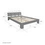 Voir la diapositive 3 : HomeStyle4U Lit double 140x200 gris matelas et sommier à lattes