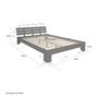 Voir la diapositive 3 : HomeStyle4U Lit double 140x200 gris matelas et sommier à lattes