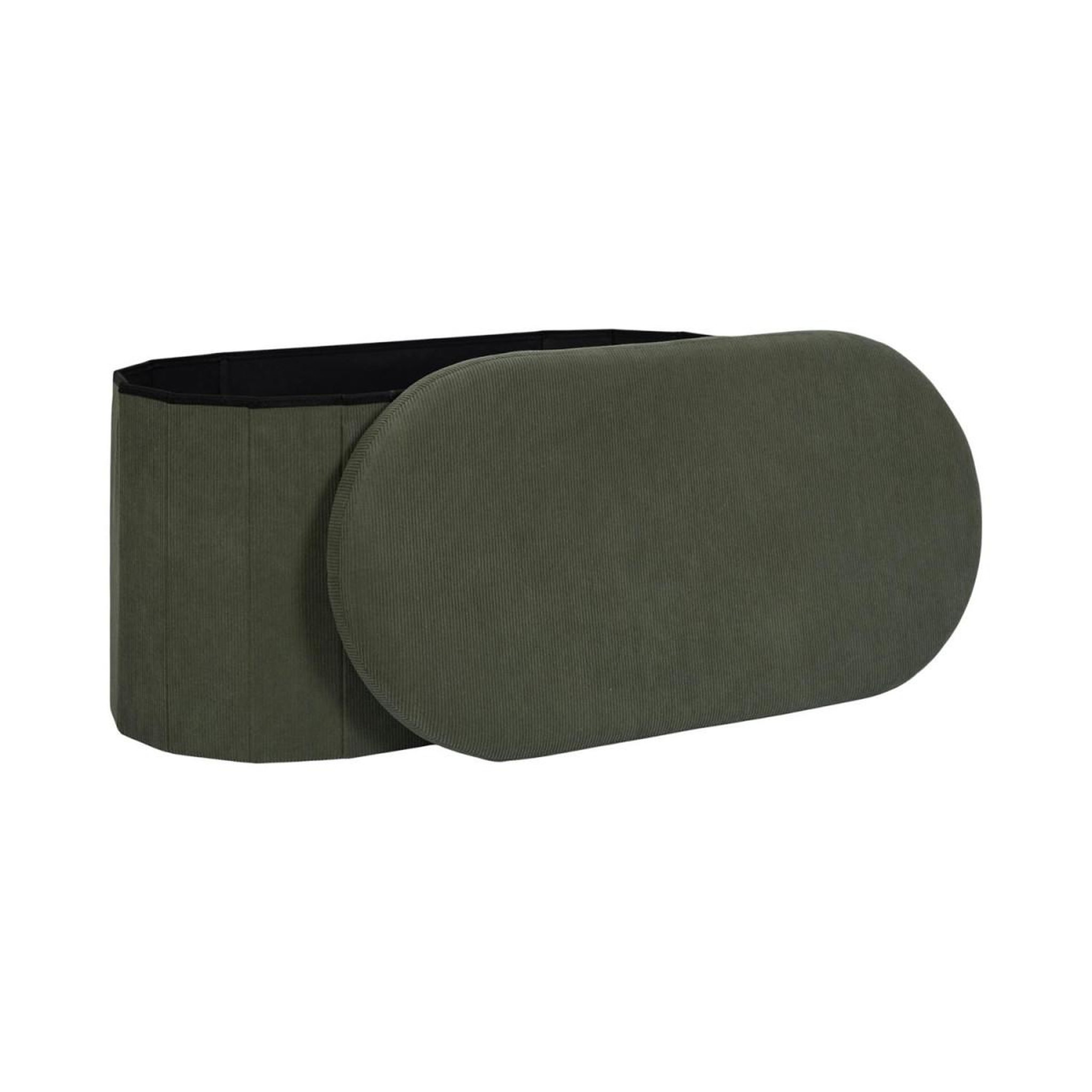 Voir la diapositive 3 : The Home Deco Factory Banc coffre pliable côtelé  jules  76cm vert