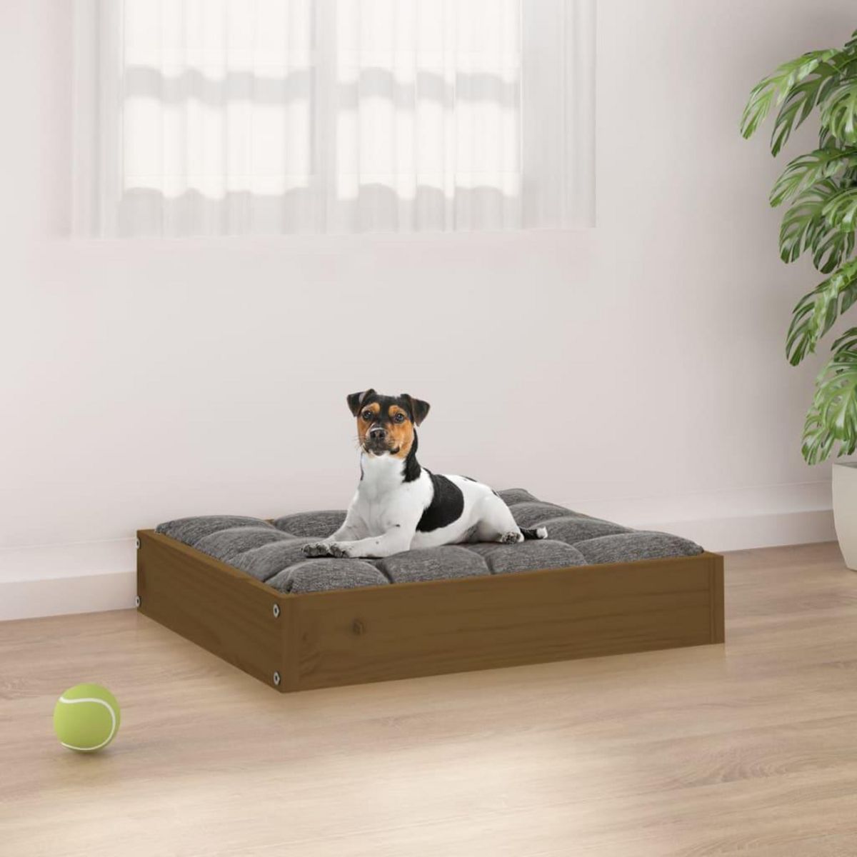 VIDAXL Lit pour chien Marron miel 51,5x44x9 cm Bois de pin solide