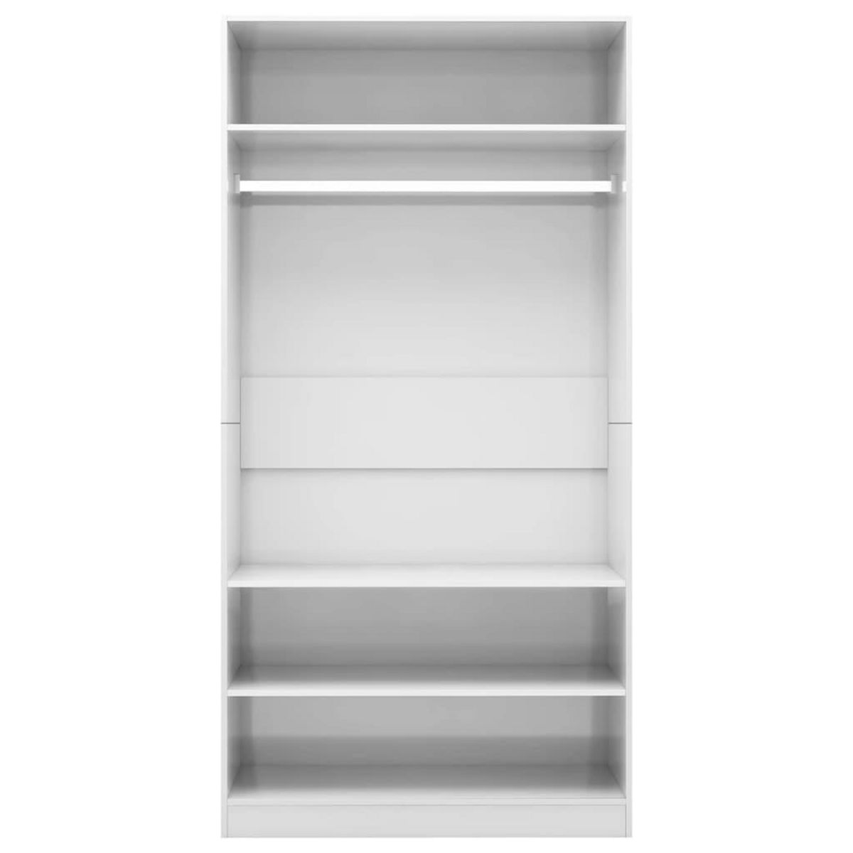 VIDAXL Garde-robe Blanc brillant 100x50x200 cm Bois d'ingenierie