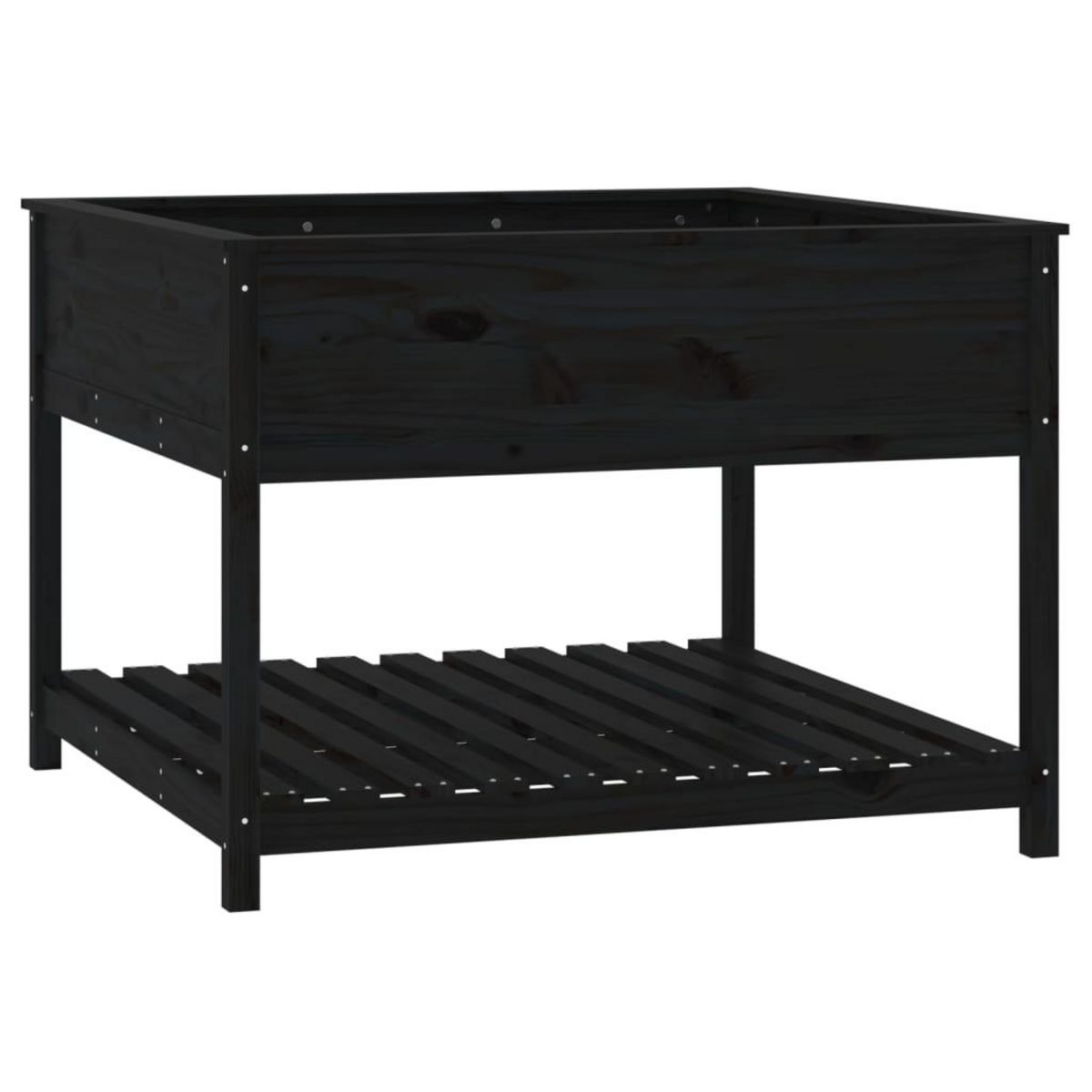 VIDAXL Jardiniere et etagere Noir 111,5x111,5x81 cm Bois massif de pin