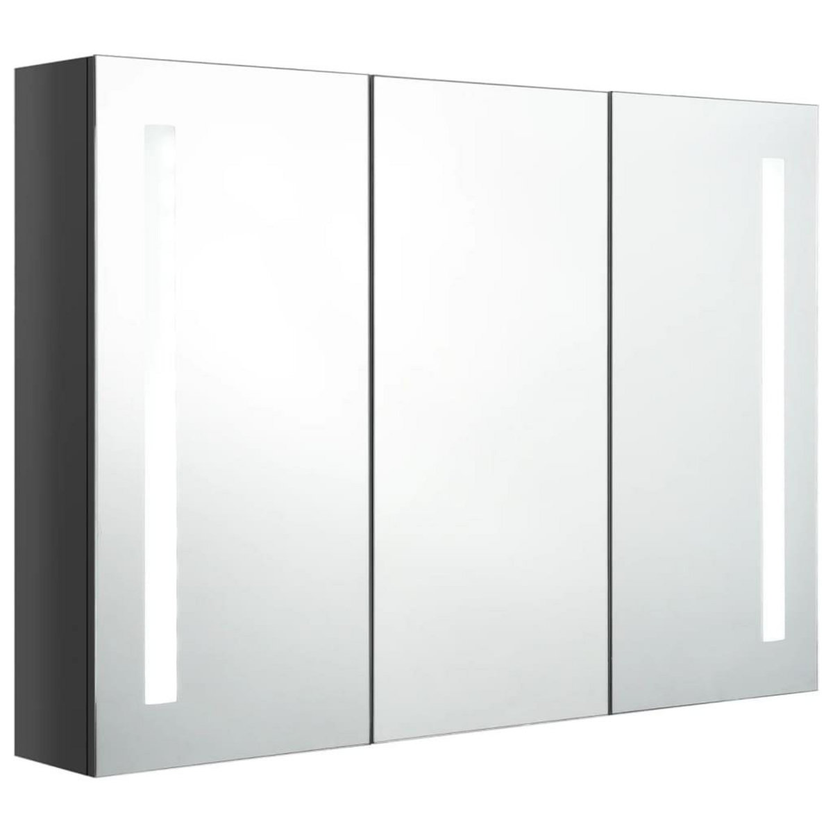 VIDAXL Armoire de salle de bain a miroir LED 89x14x62 cm Gris brillant