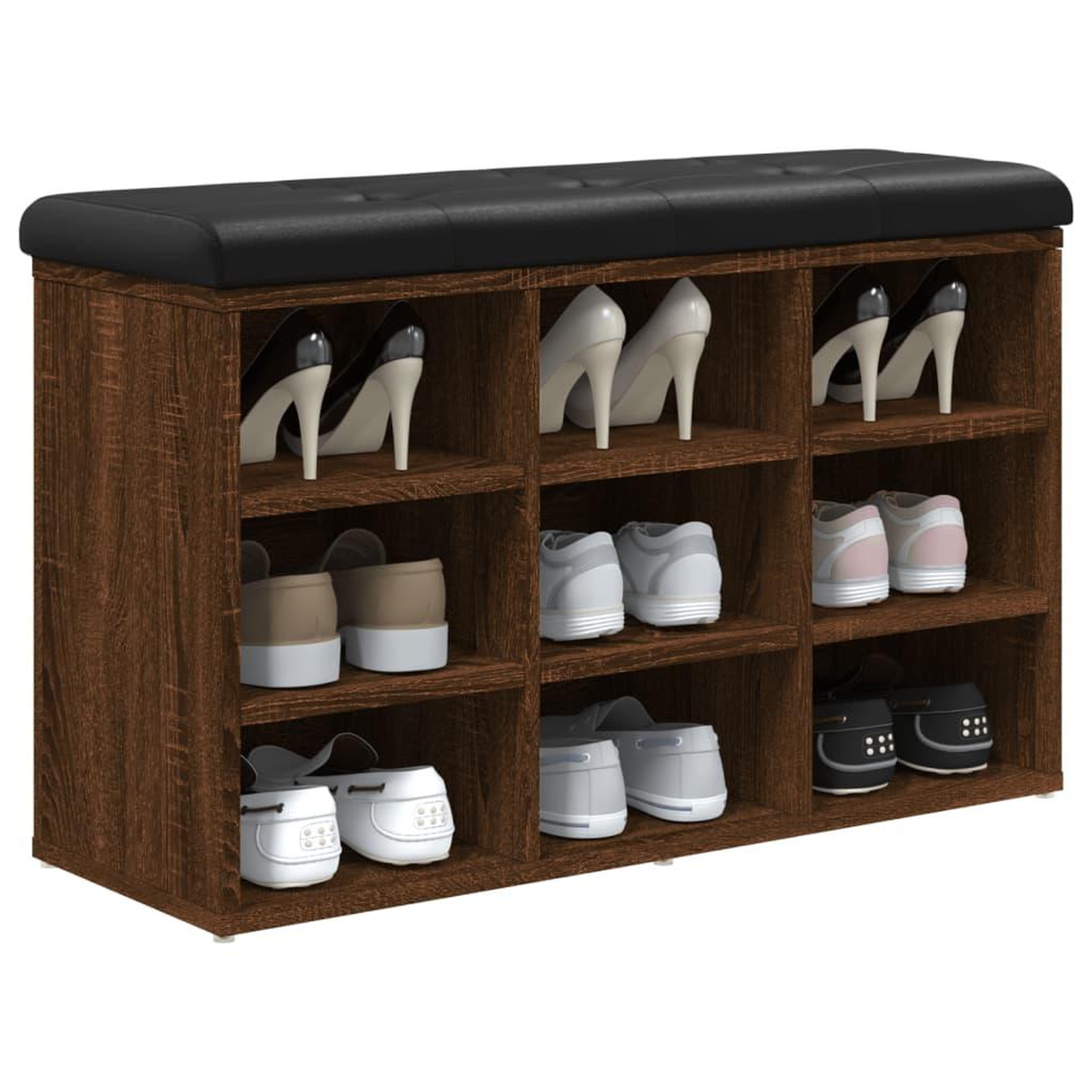 Voir la diapositive 4 : VIDAXL Banc a chaussures chene marron 82x32x50 cm Bois d'ingenierie
