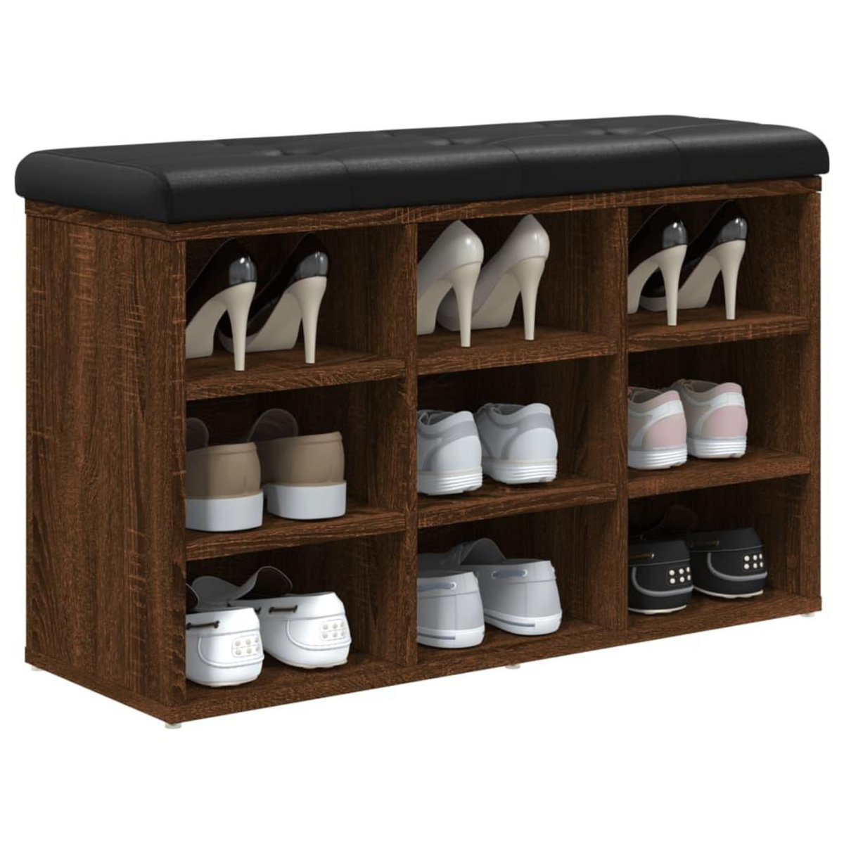 VIDAXL Banc a chaussures chene marron 82x32x50 cm Bois d'ingenierie