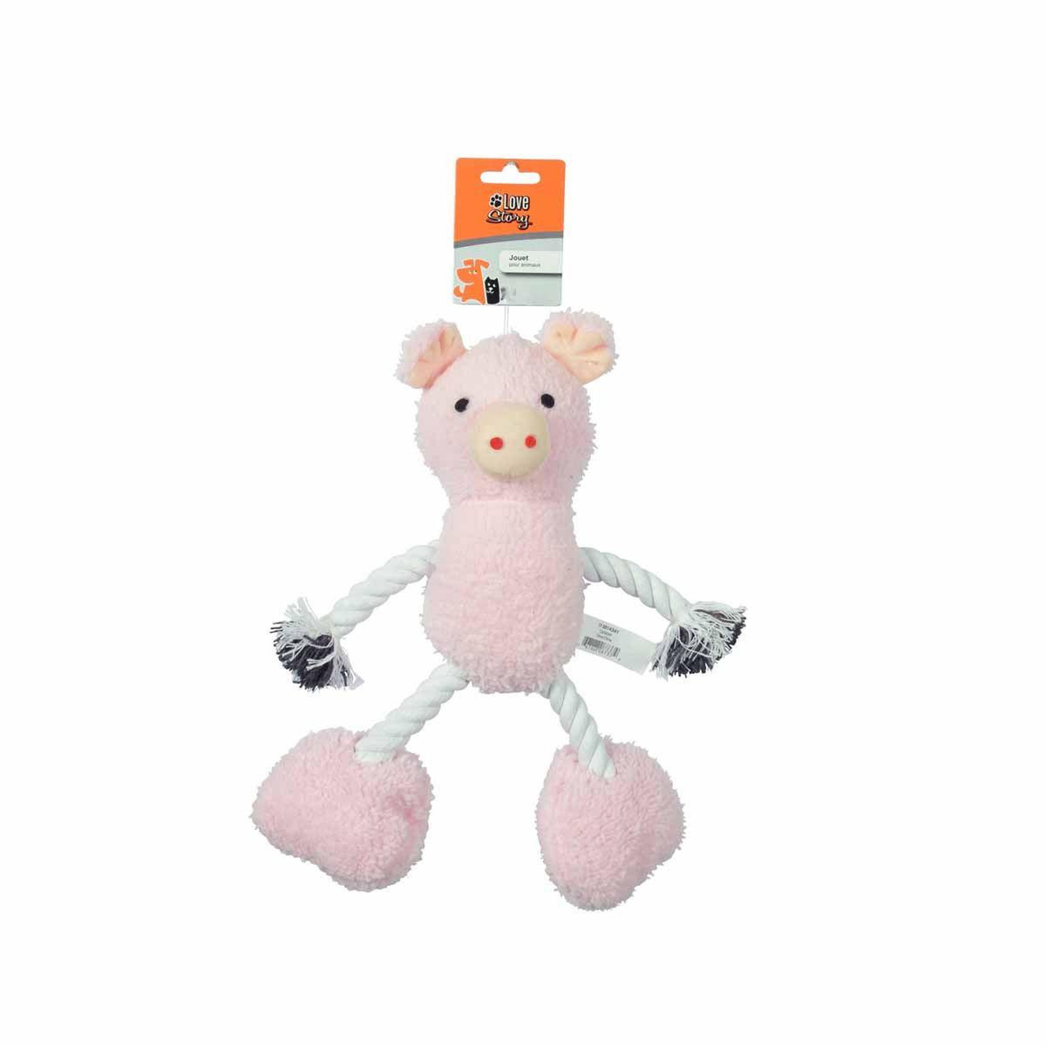 Voir la diapositive 2 : HOMEA Peluche pour chien  cochon  30cm rose