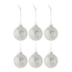 Paris Prix Lot de 6 Boules de Noël  Étoiles  8cm Argent
