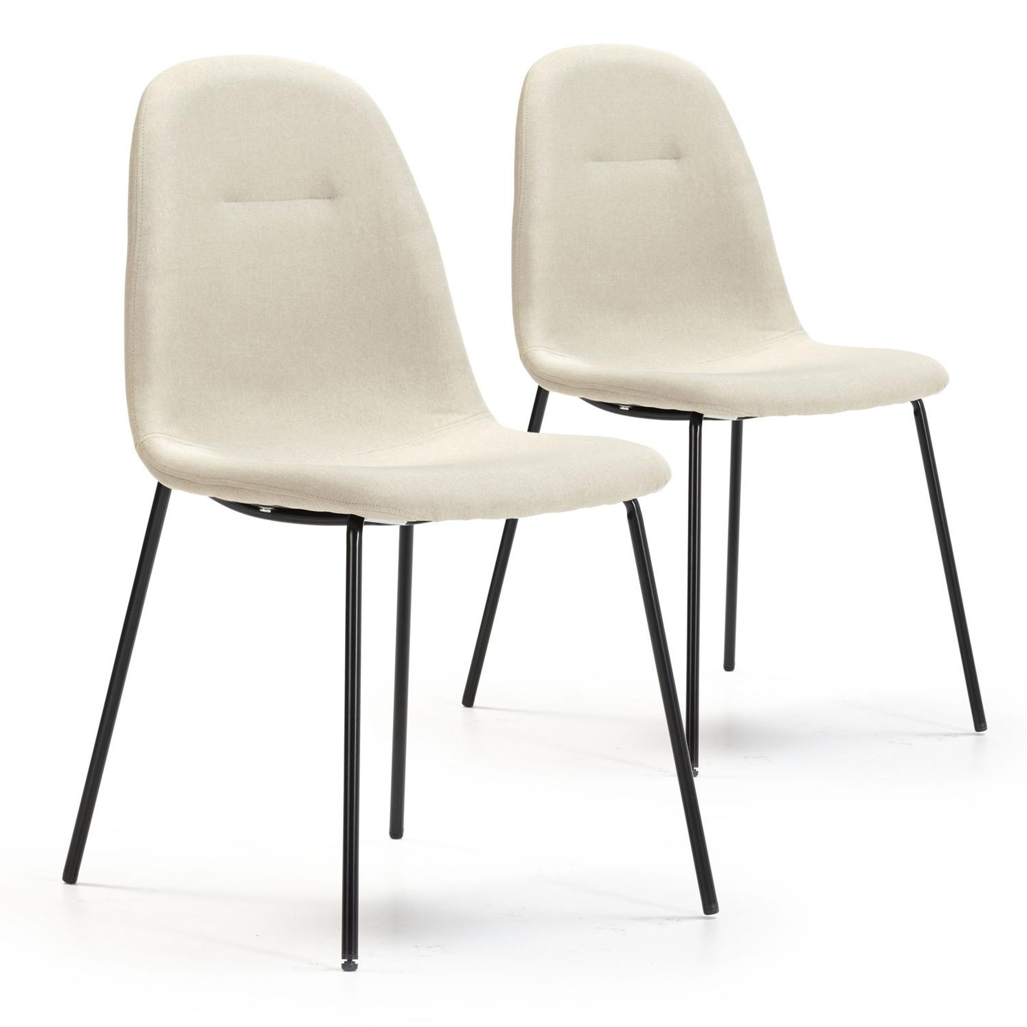 VS VENTA-STOCK Pack 2 chaises Salle à Manger Brenda tapissées Beige, 44 cm x 54 cm x 85 cm