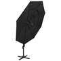 Voir la diapositive 3 : VIDAXL Parasol de jardin a 4 niveaux avec mat en aluminium noir 3x3 m