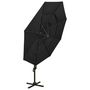 Voir la diapositive 3 : VIDAXL Parasol de jardin a 4 niveaux avec mat en aluminium noir 3x3 m
