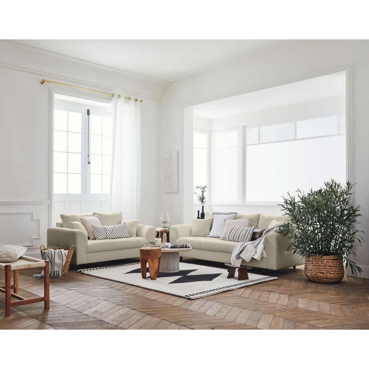 LISA DESIGN Rune - canapé 2 places - en tissu bouclette