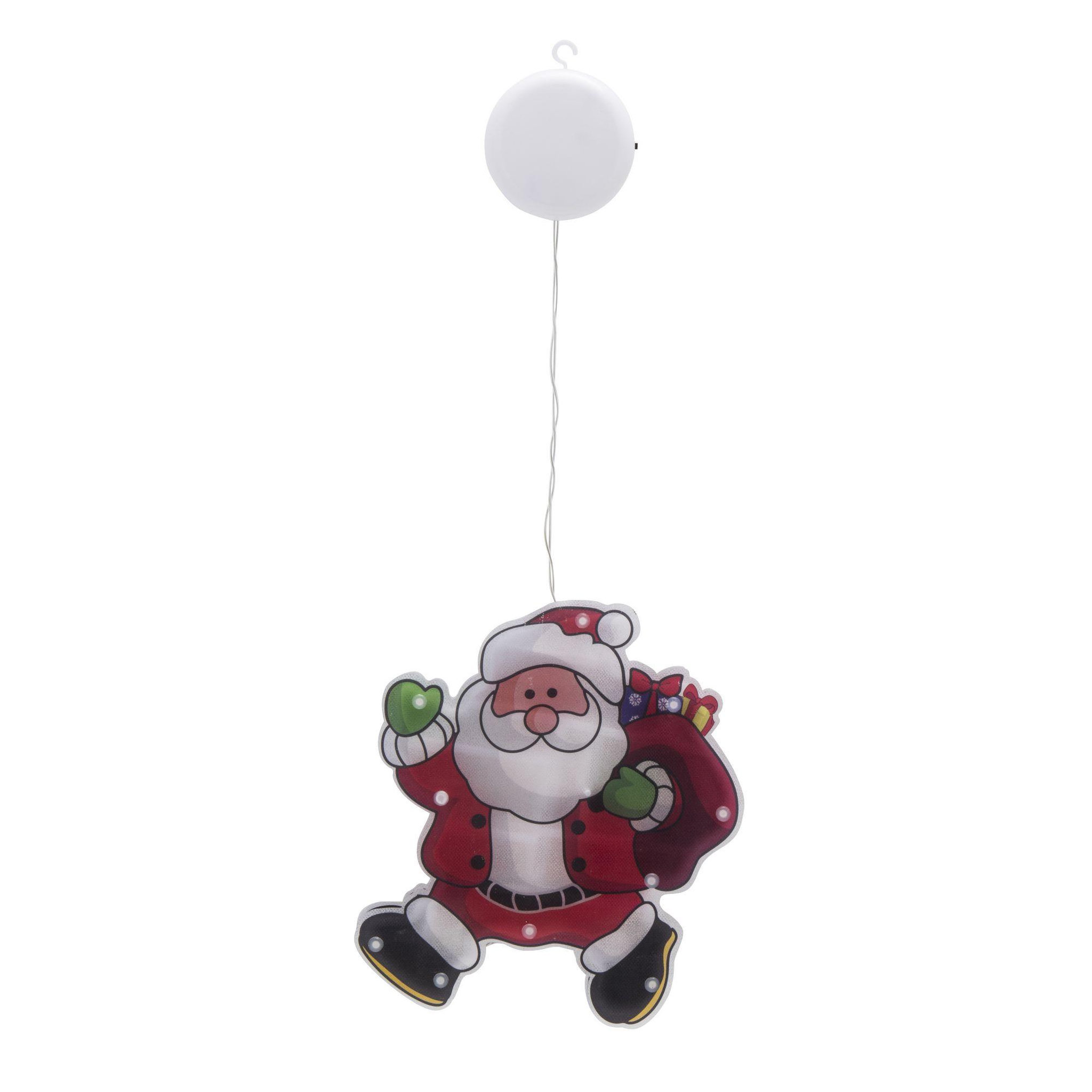 Voir la diapositive 2 : WERKAPRO Papa noël lumineux 10led  17,4 x 20 x 2,6 cm
