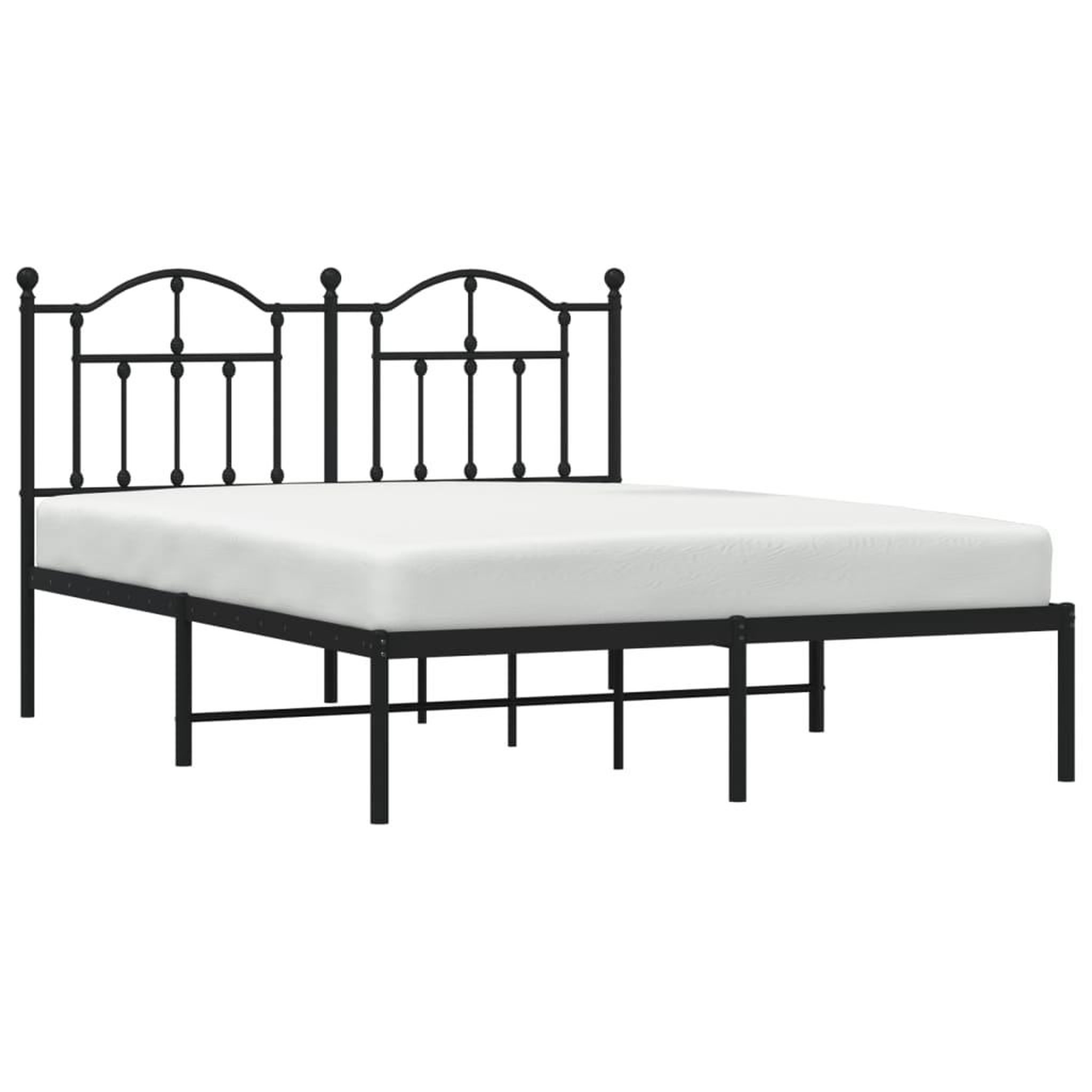 Voir la diapositive 4 : VIDAXL Cadre de lit metal sans matelas avec tete de lit noir 140x200cm
