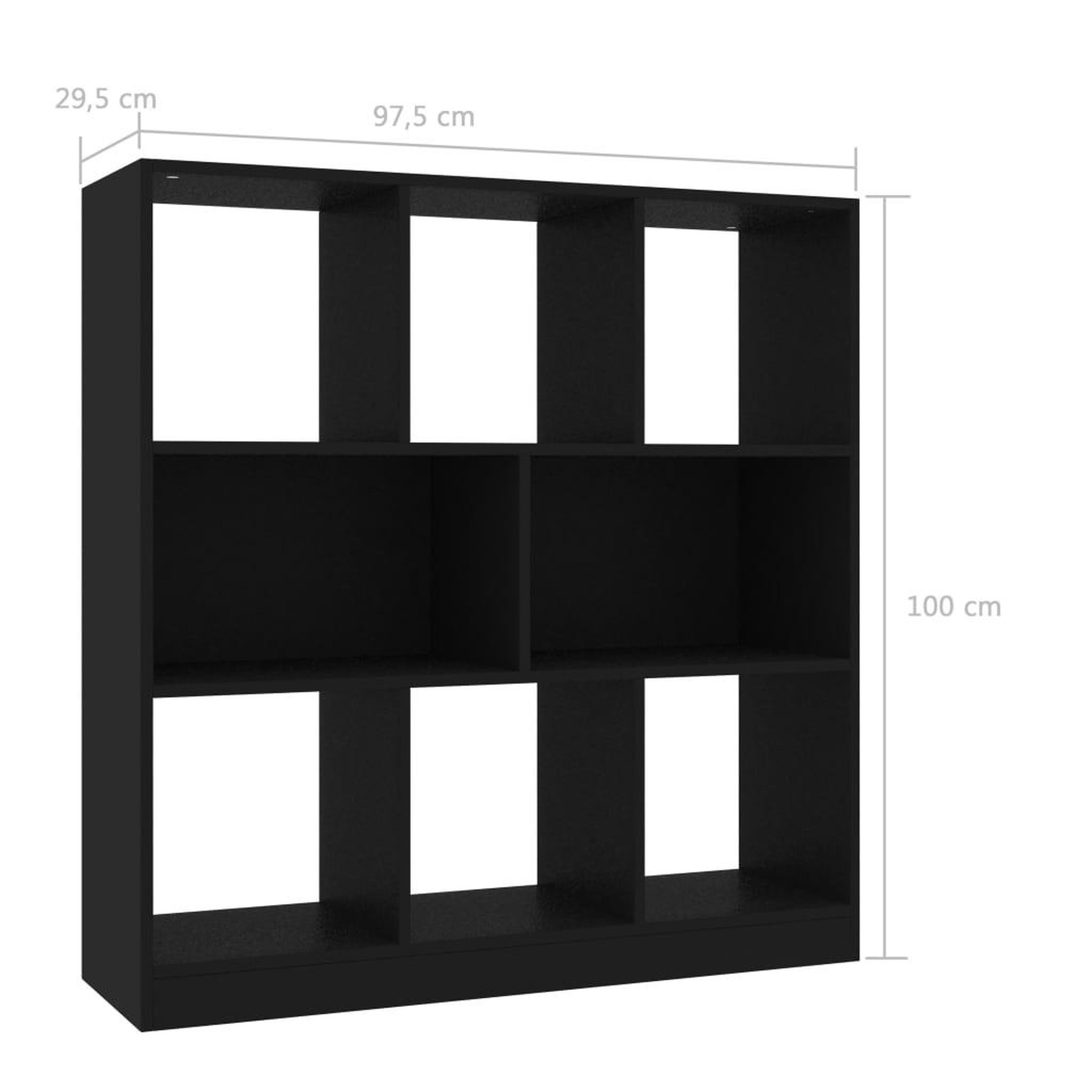 Voir la diapositive 6 : VIDAXL Bibliotheque Noir 97,5x29,5x100 cm Bois d'ingenierie