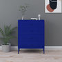 Voir la diapositive 1 : VIDAXL Commode Bleu marine 80x35x101,5 cm Acier
