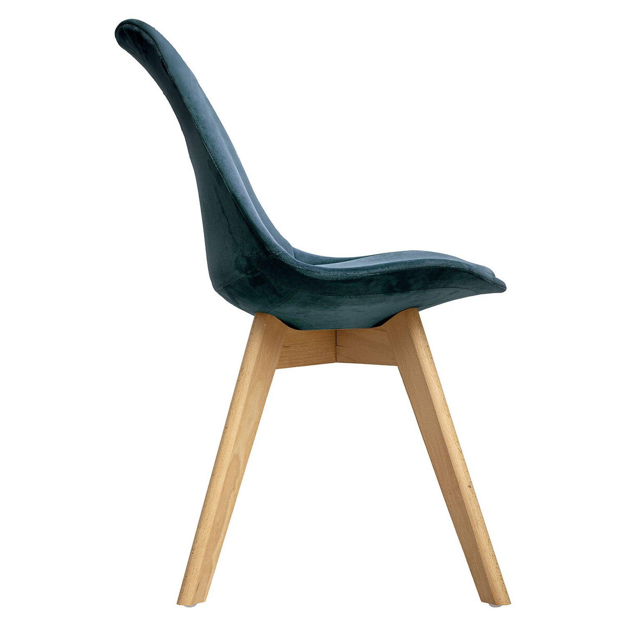 Voir la diapositive 3 : TOILINUX Lot de 4 Chaises effet velours Baya