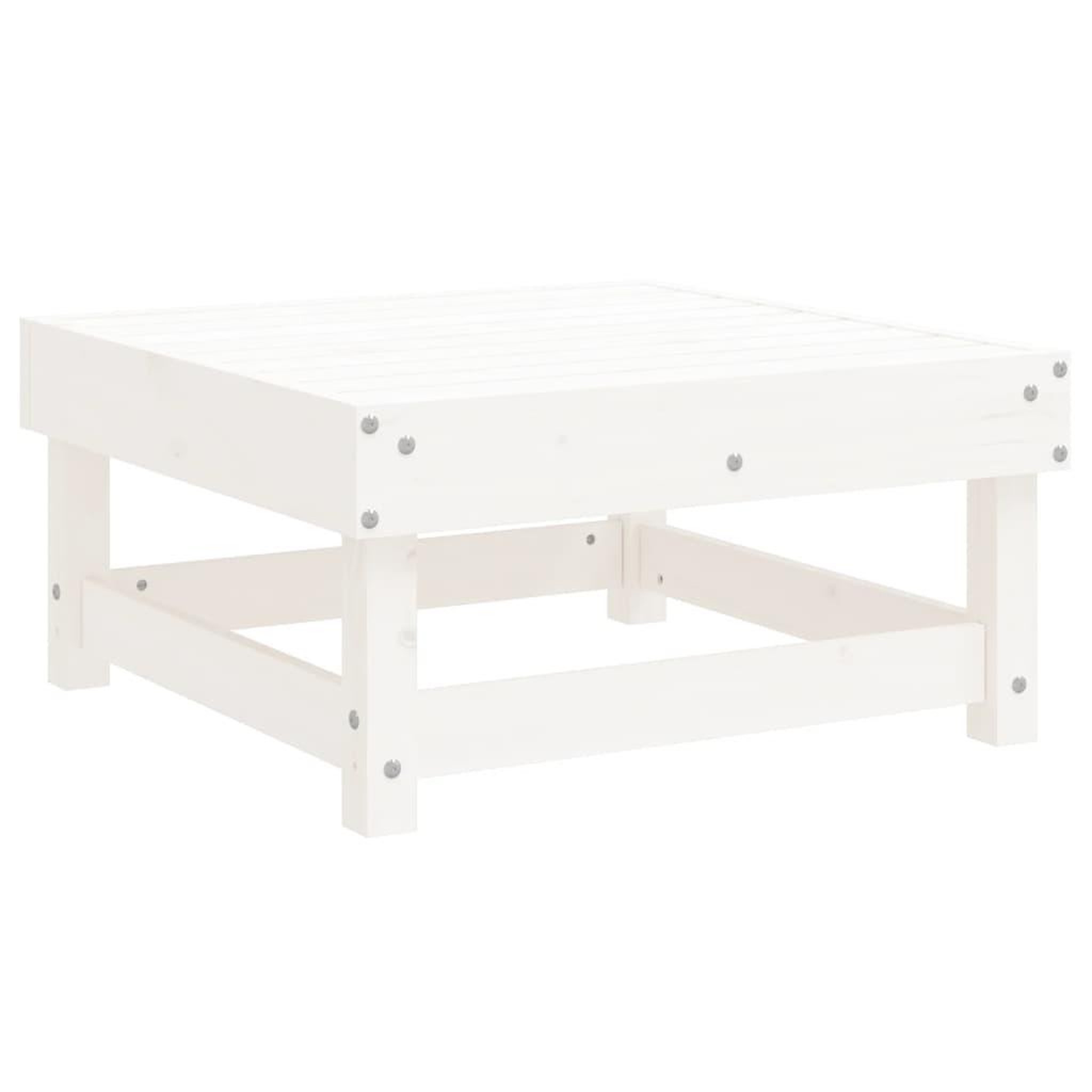 Voir la diapositive 4 : VIDAXL Salon de jardin 6 pcs Blanc Bois de pin massif
